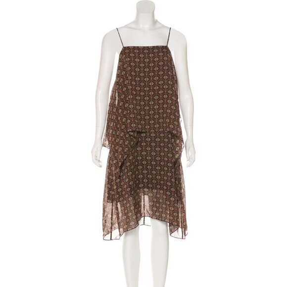 Theory Dafeon Silk Spaghetti Strap Tiered Hankerchief Dress,  Size S - Picture 1 of 15